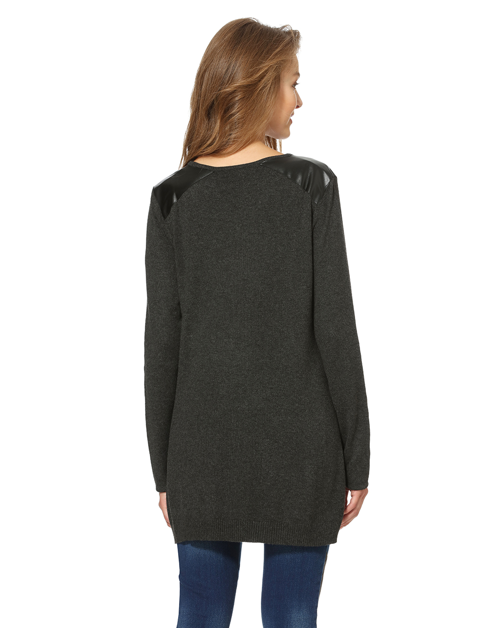 γυναικεία maxi πλεκτή μπλούζα με τσέπες μαύρη - Prénatal