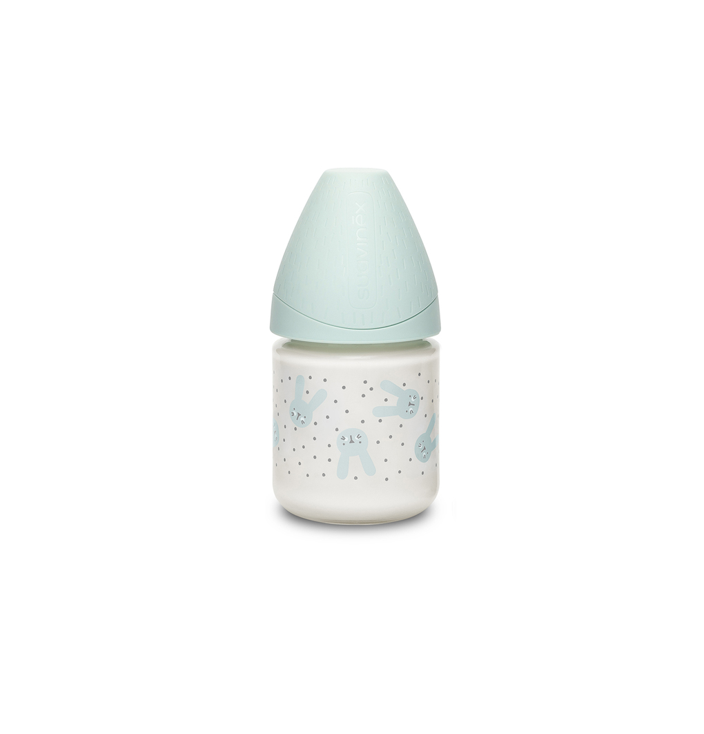 Mπιμπερό γυάλινο hygge αργής ροής 120 ml rabbit green - Suavinex