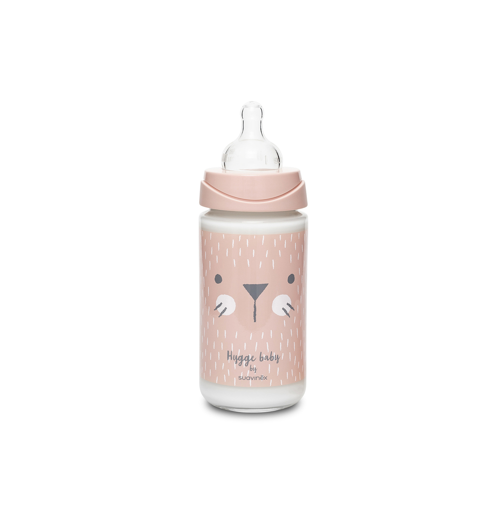 Mπιμπερό γυάλινο hygge 240 ml whiskers pink - Suavinex