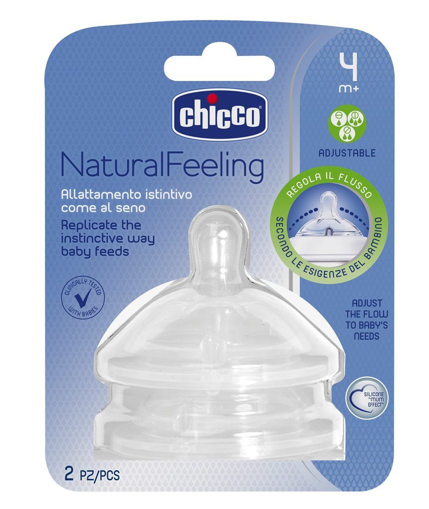 Chicco θηλή σιλικόνης natural feeling 4+μ ρυθμιζόμενη ροή - Chicco