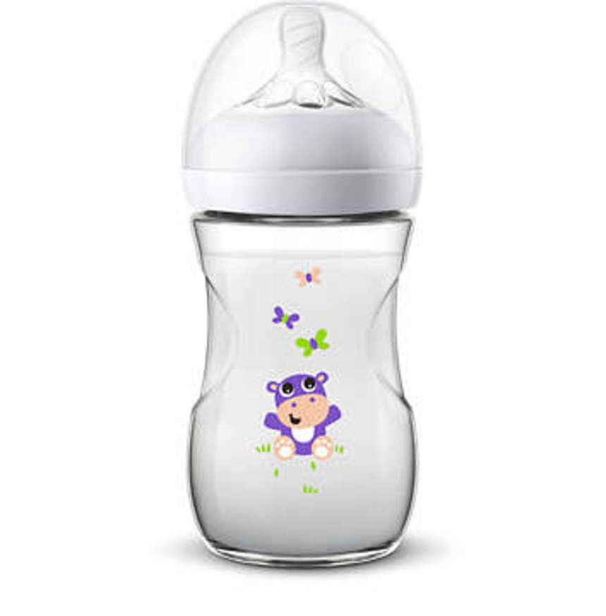 Philips-avent πλαστικό μπιμπερό natural 260ml 1μ+ hippo - Philips Avent