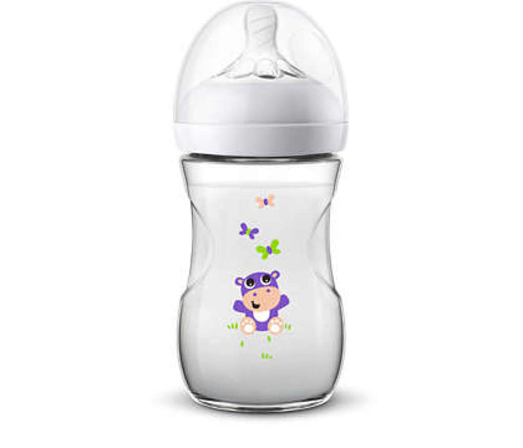 Philips-avent πλαστικό μπιμπερό natural 260ml 1μ+ hippo - Philips Avent