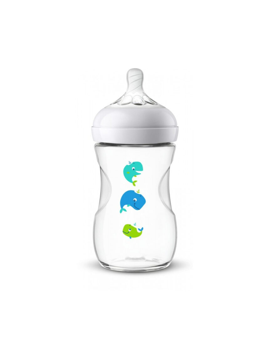 Philips-avent πλαστικό μπιμπερό natural 260ml 1μ+ whale - Philips Avent