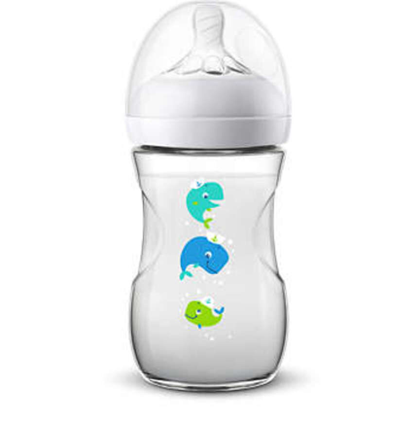 Philips-avent πλαστικό μπιμπερό natural 260ml 1μ+ whale - Philips Avent