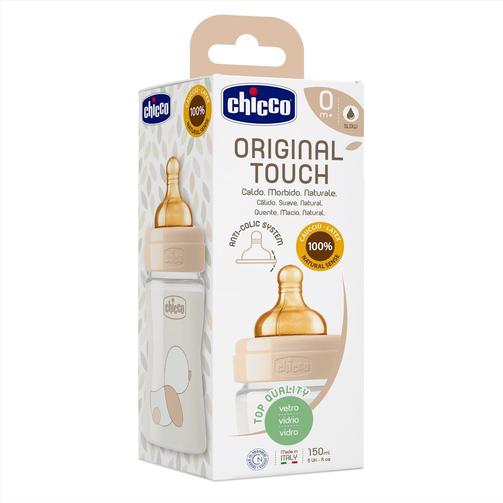 Chicco μπιμπερό γυάλινο original touch 150 ml κανονική ροή - Chicco