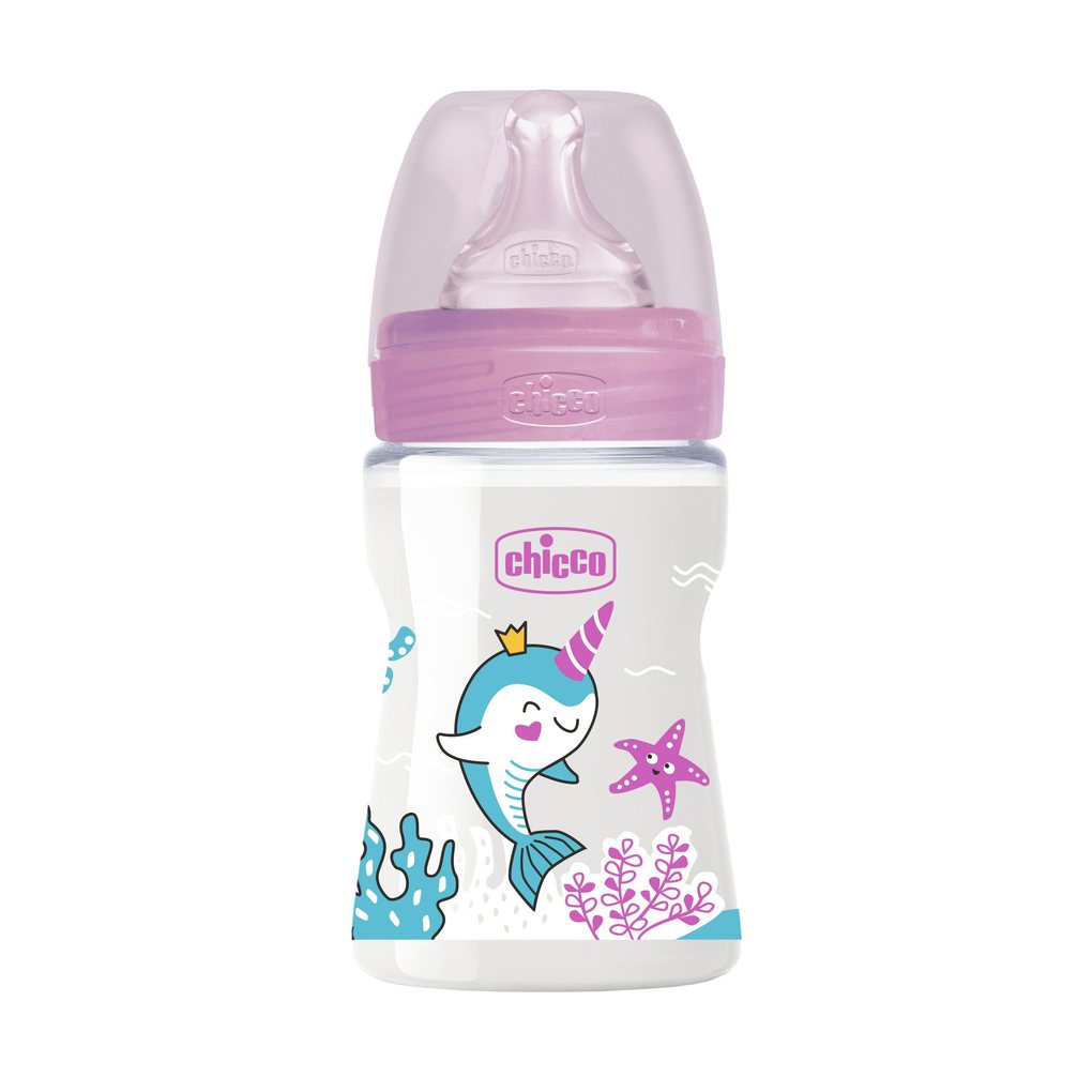 μπιμπερό πλαστικό well being ροζ 150 ml - Chicco