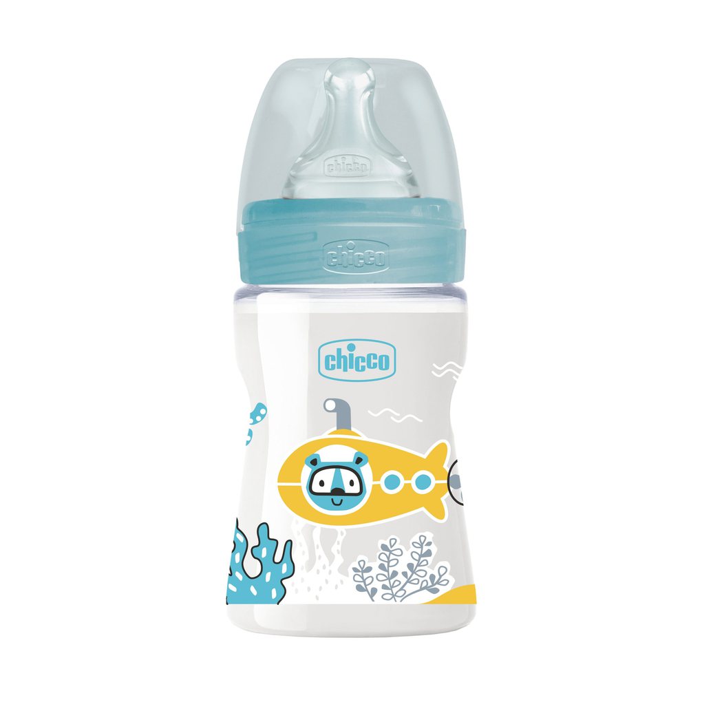 μπιμπερό πλαστικό well being σιέλ 150 ml - Chicco