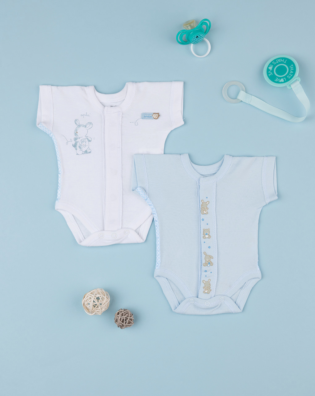 κορμάκι με ζωάκια πακέτο χ2 για αγόρι - Prénatal