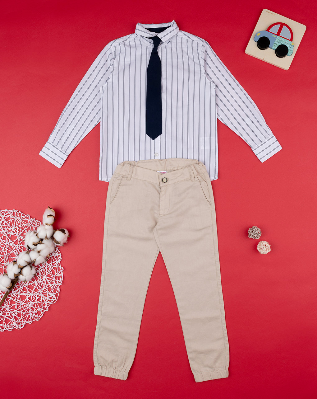 σετ πουκάμισο και παντελόνι μεγ.8-9/9-10 ετών για αγόρι - Prénatal