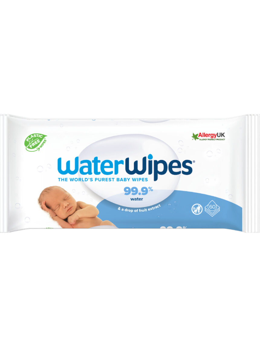 Waterwipes μωρομάντηλα 100% plastic-free  άοσμα 60 τμχ - WaterWipes