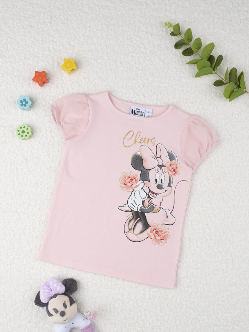 παιδικό t-shirt ροζ με τη minnie για κορίτσι - Prénatal