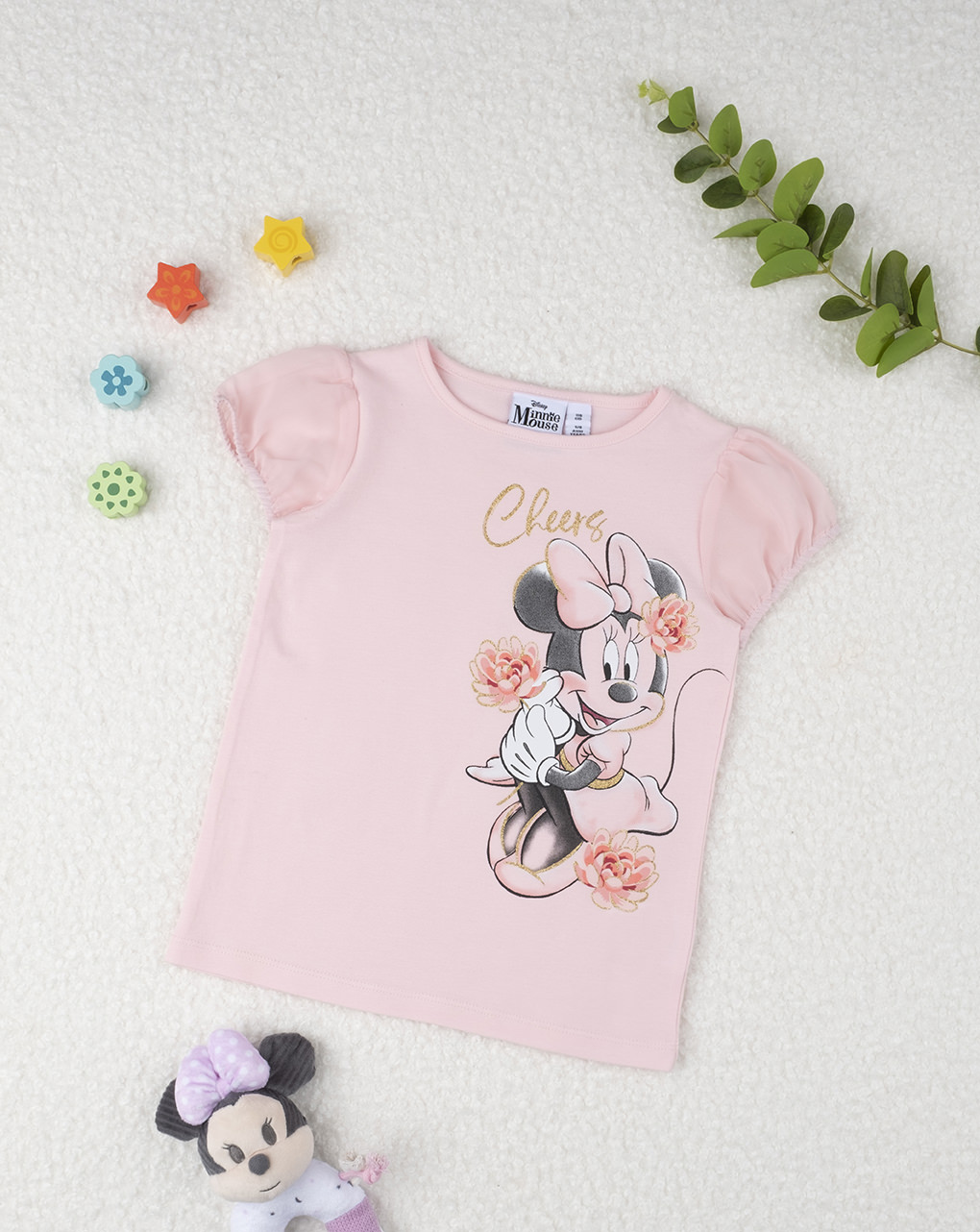 παιδικό t-shirt ροζ με τη minnie για κορίτσι - Prénatal