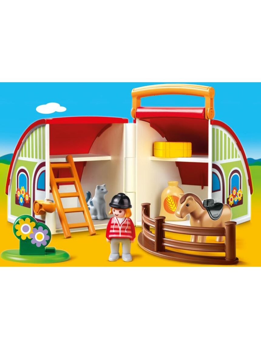 Playmobil 1.2.3 αχυρώνας-βαλιτσάκι 70180 - Playmobil