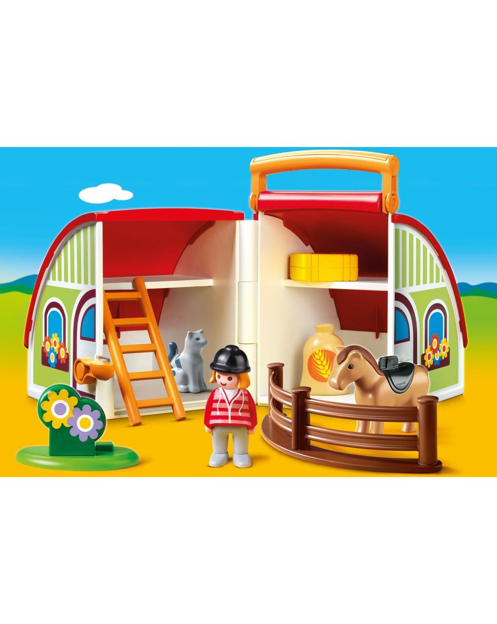 Playmobil 1.2.3 αχυρώνας-βαλιτσάκι 70180 - Playmobil