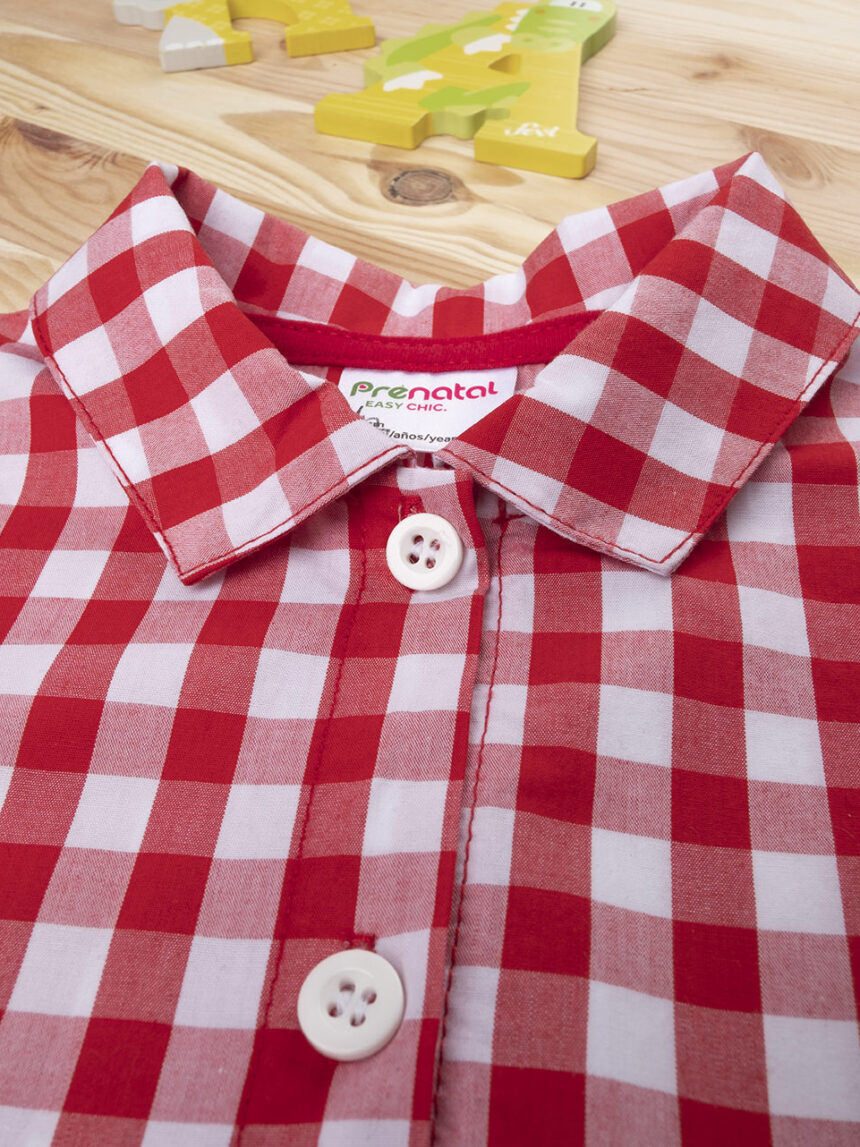 βρεφικό πουκάμισο καρό κόκκινο για κορίτσι - Prénatal