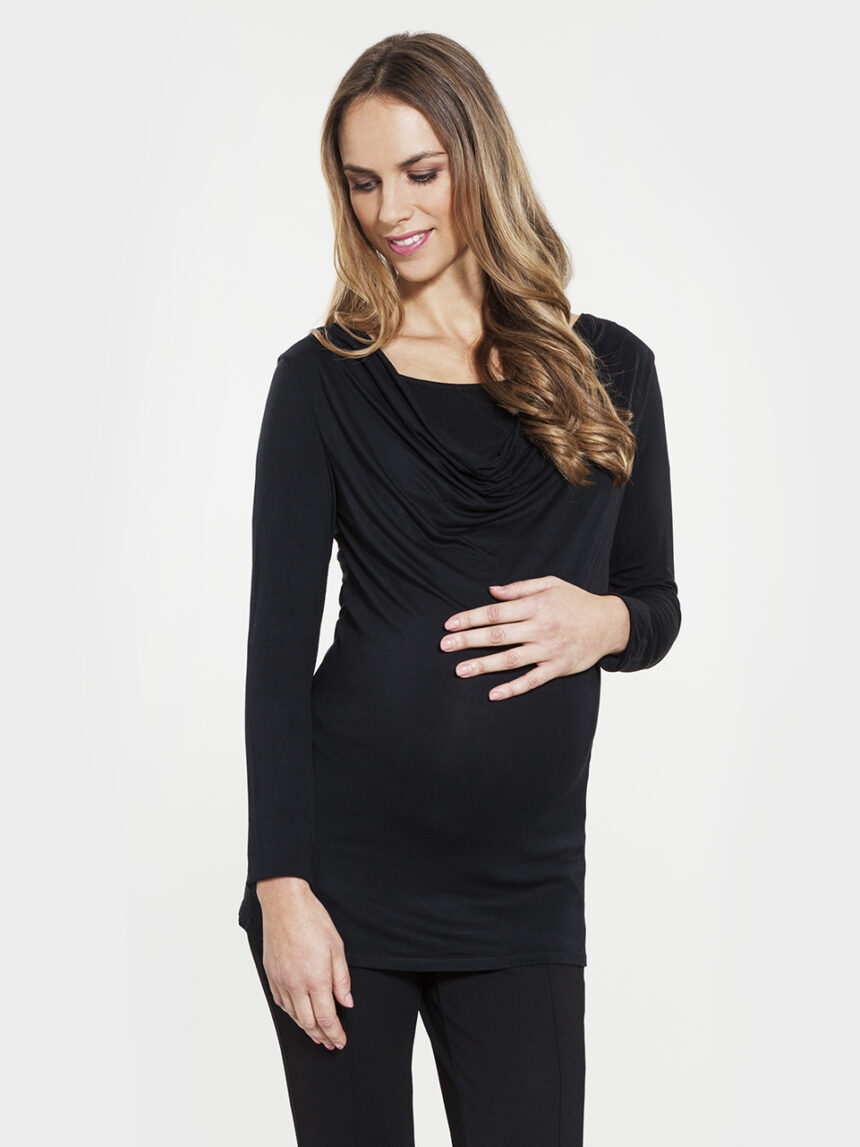 γυναικεία μπλούζα θηλασμού μαύρη 560140 - Prénatal