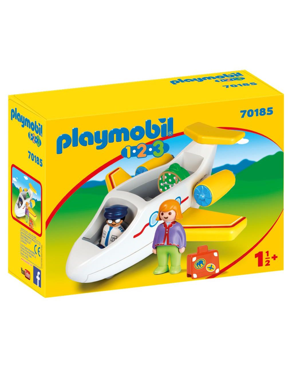 Playmobil 1.2.3 αεροπλάνο με επιβάτη 70185 - Playmobil