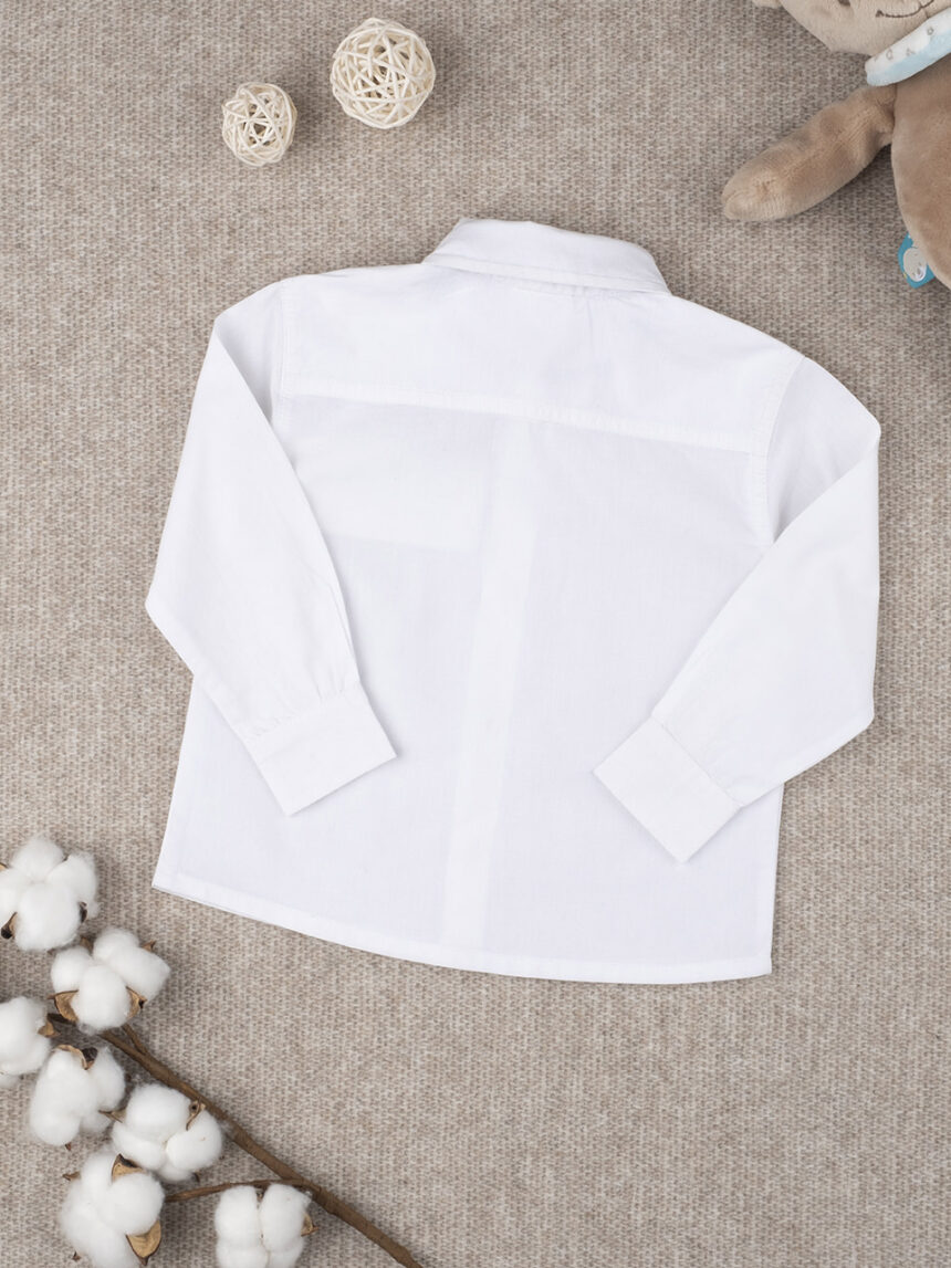 βρεφικό πουκάμισο λευκό με σκυλάκι για αγόρι - Prénatal