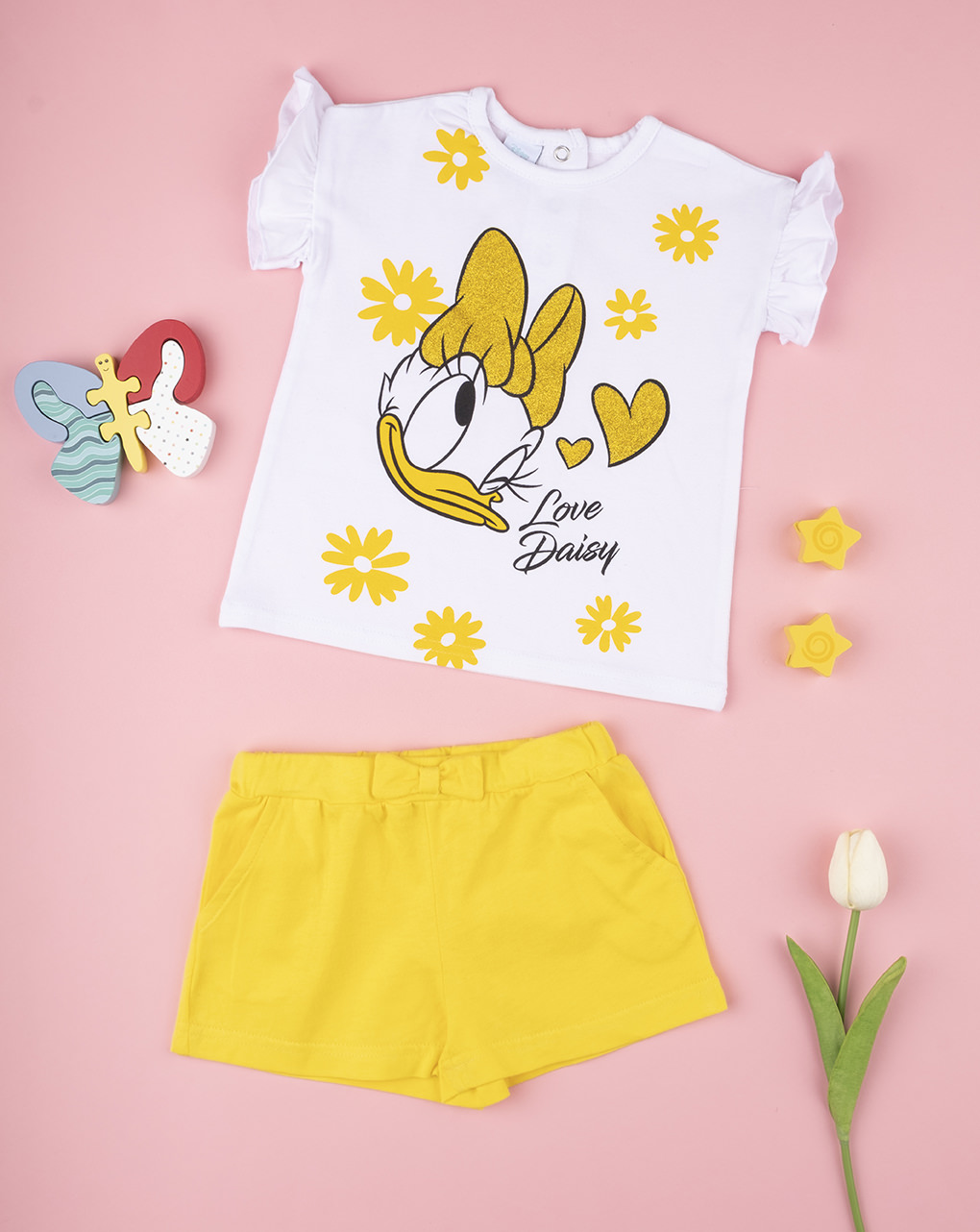 βρεφικό σετ t-shirt και σορτσάκι με τη daisy για κορίτσι - Prénatal