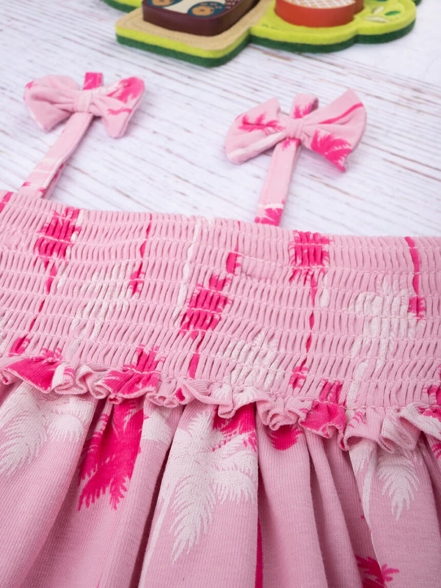 παιδικό φόρεμα ροζ με φοίνικες για κορίτσι - Prénatal