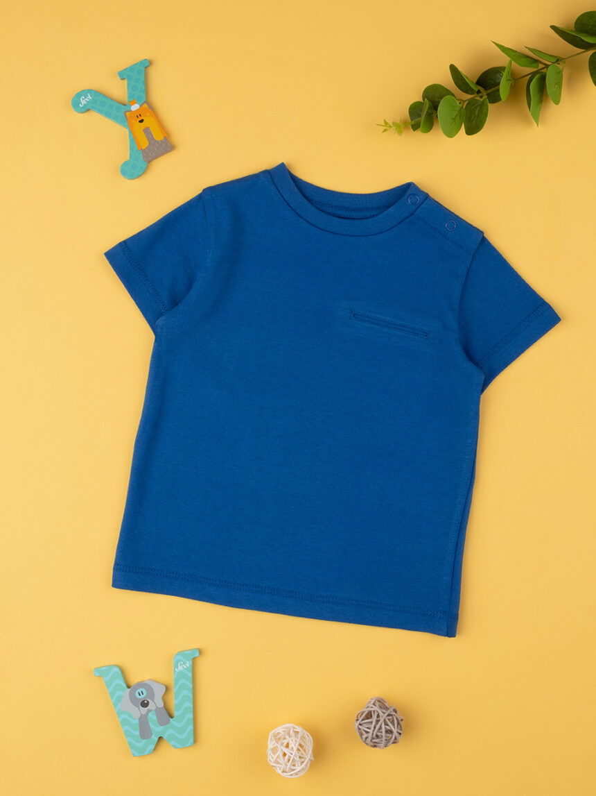 βρεφικό t-shirt μπλε με εφέ τσέπης για αγόρι - Prénatal