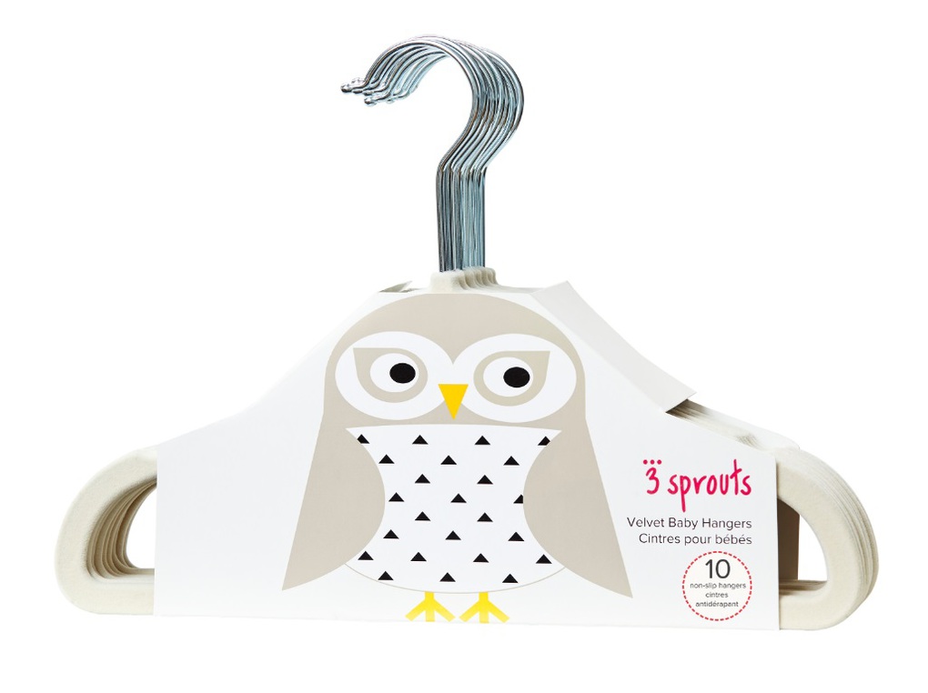 3sprouts kρεμάστρες owl (set of 10) - 3 sprouts