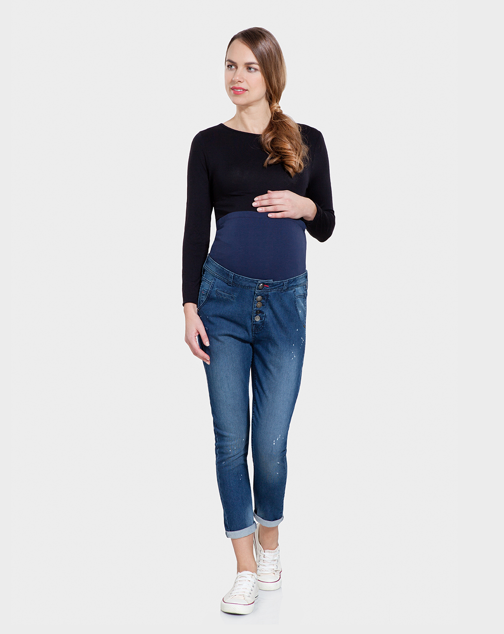 γυναικείο παντελόνι εγκυμοσύνης denim μπλε σκούρο - Prénatal