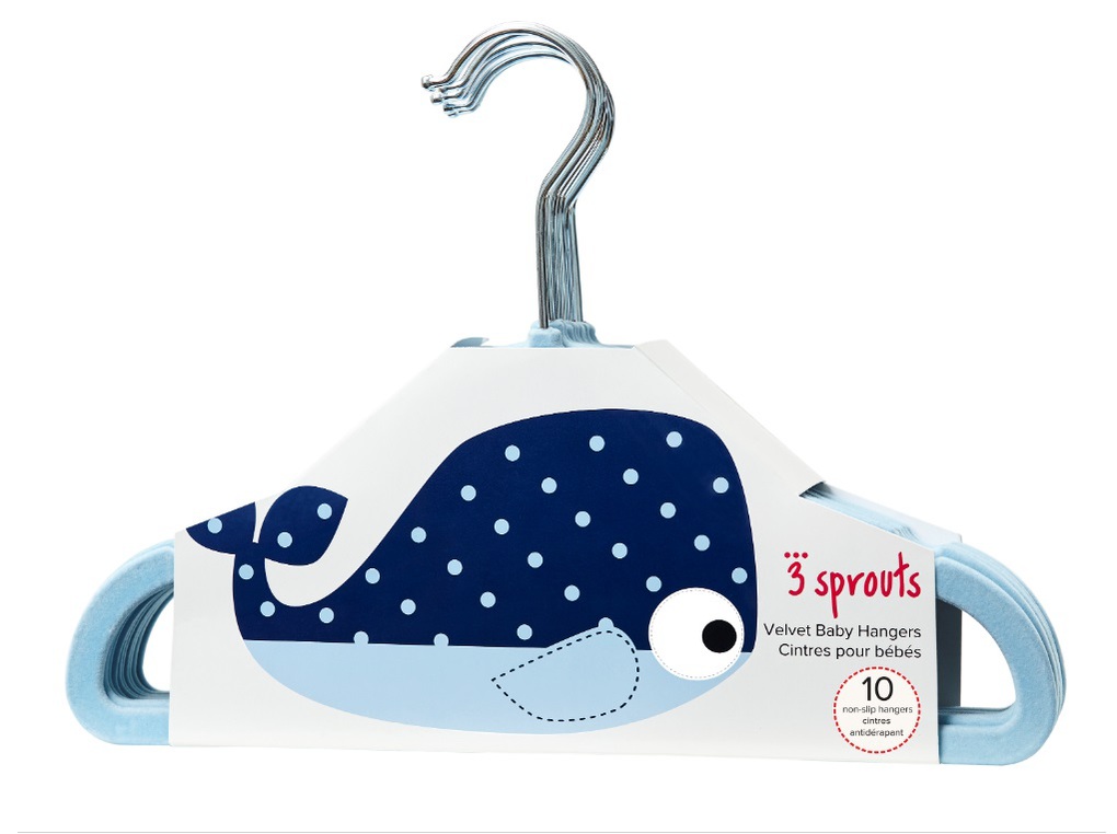 3sprouts kρεμάστρες whale (set of 10)