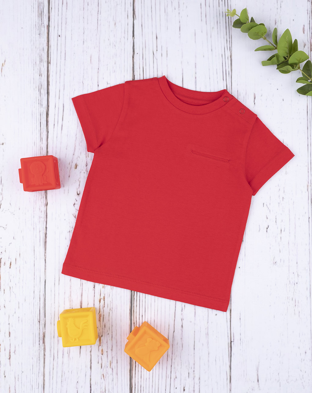 βρεφικό t-shirt κόκκινο με εφέ τσέπης για αγόρι - Prénatal