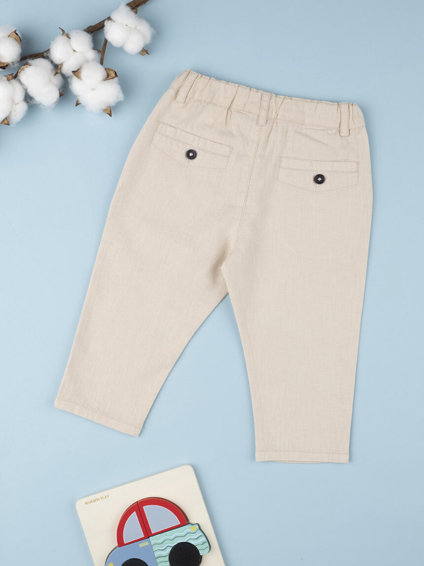 βρεφικό παντελόνι λινό μπεζ για αγόρι - Prénatal