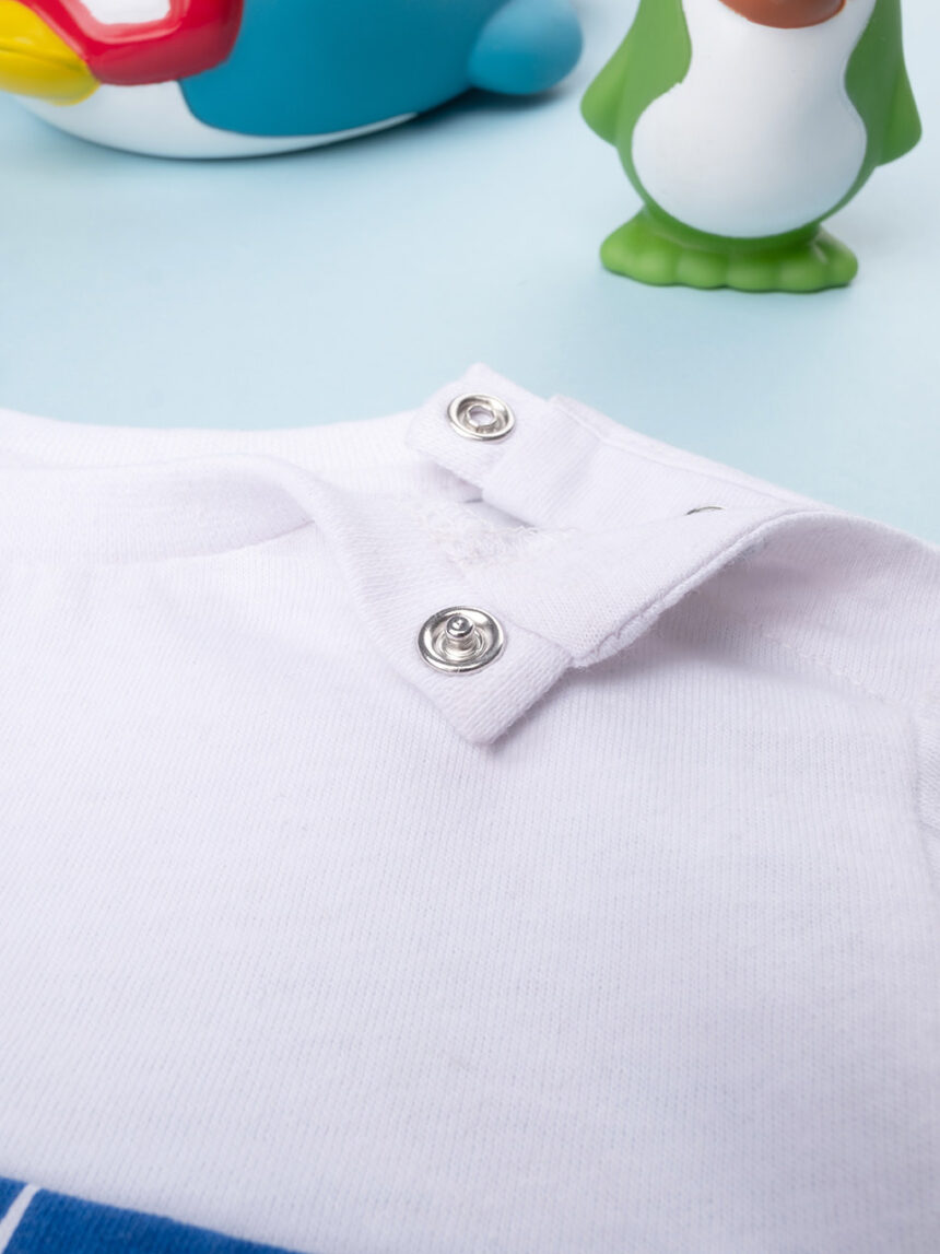 βρεφικό t-shirt λευκό με τσέπη φοίνικες για αγόρι - Prénatal