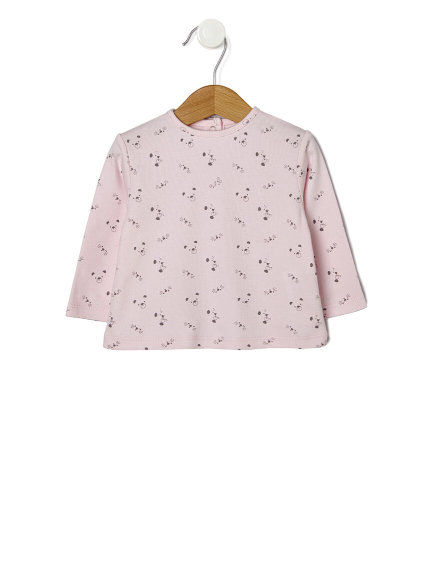 μπλούζα μακρυμάνικη funny animals ροζ για κορίτσι 657808 - Prénatal