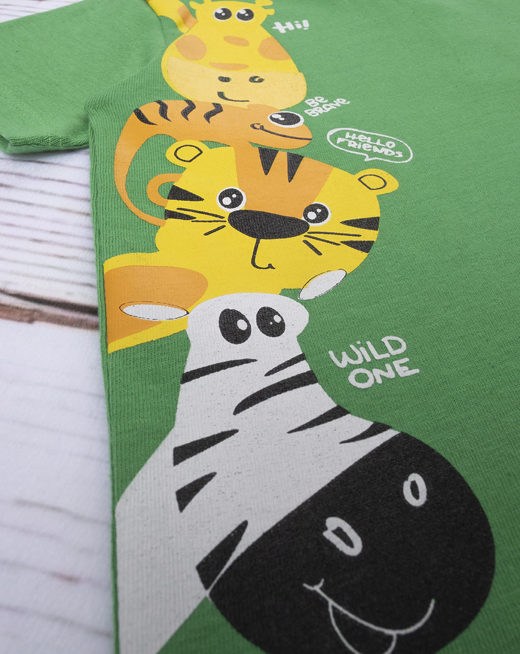 βρεφικό t-shirt πράσινο ζούγκλα για αγόρι - Prénatal