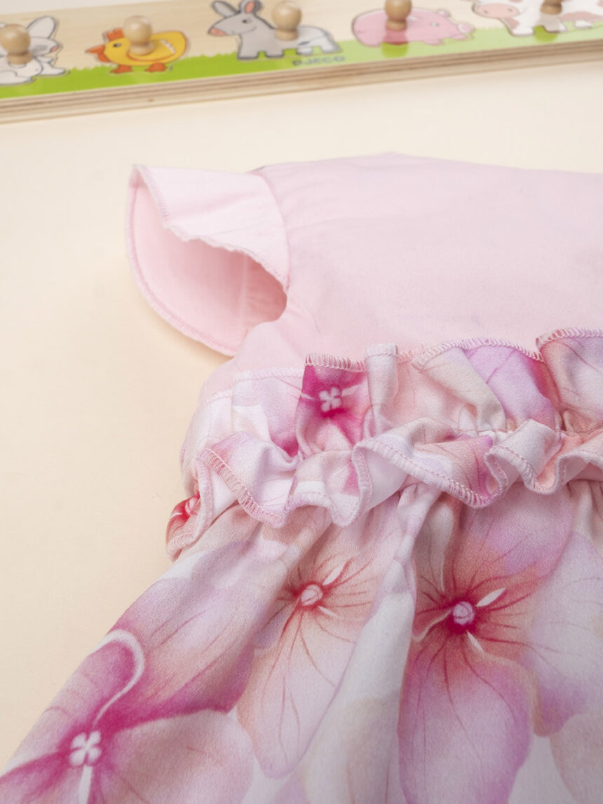 βρεφικό φόρεμα ροζ φλοράλ για κορίτσι - Prénatal
