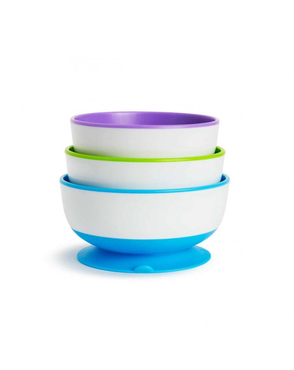 Munchkin πολύχρωμα μπολ φαγητού με βεντούζα stay put suction bowls - Munchkin