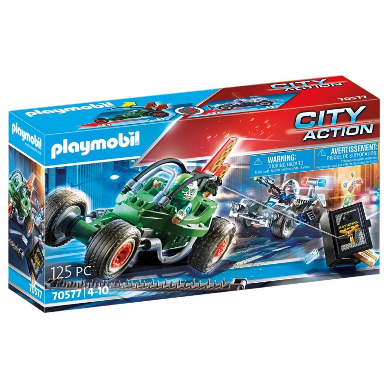 Playmobil city action αστυνομική καταδίωξη go-kart 70577