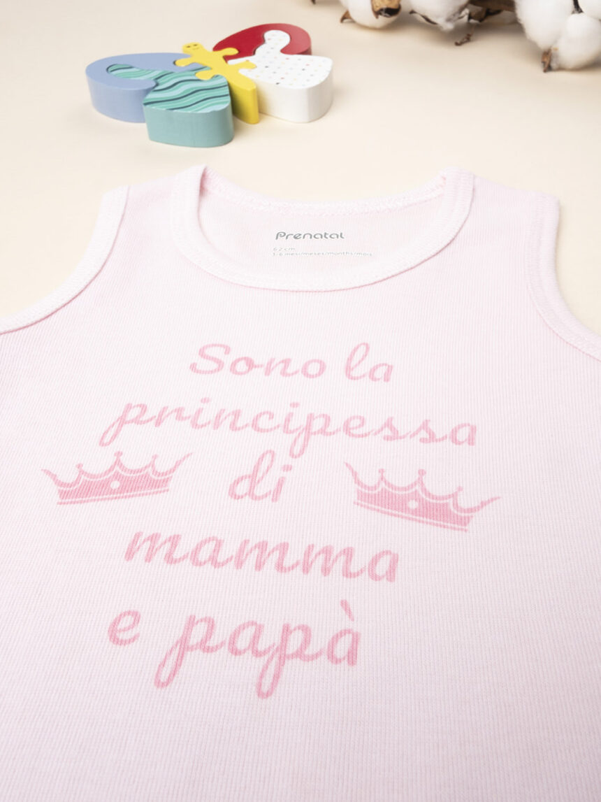 βρεφικό κορμάκι αμάνικο ροζ princess για κορίτσι - Prénatal