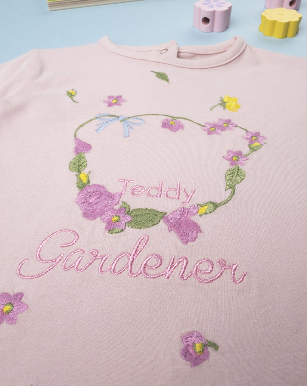 μπλουζάκι ροζ με λουλούδια για κορίτσι - Prénatal