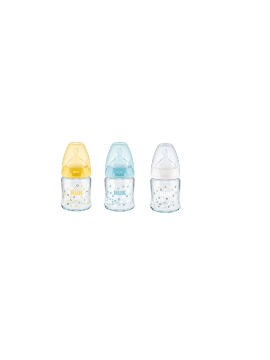 Nuk first choice γυάλινο μπιμπερό για 0-6m+ με θηλή σιλικόνης - Nuk