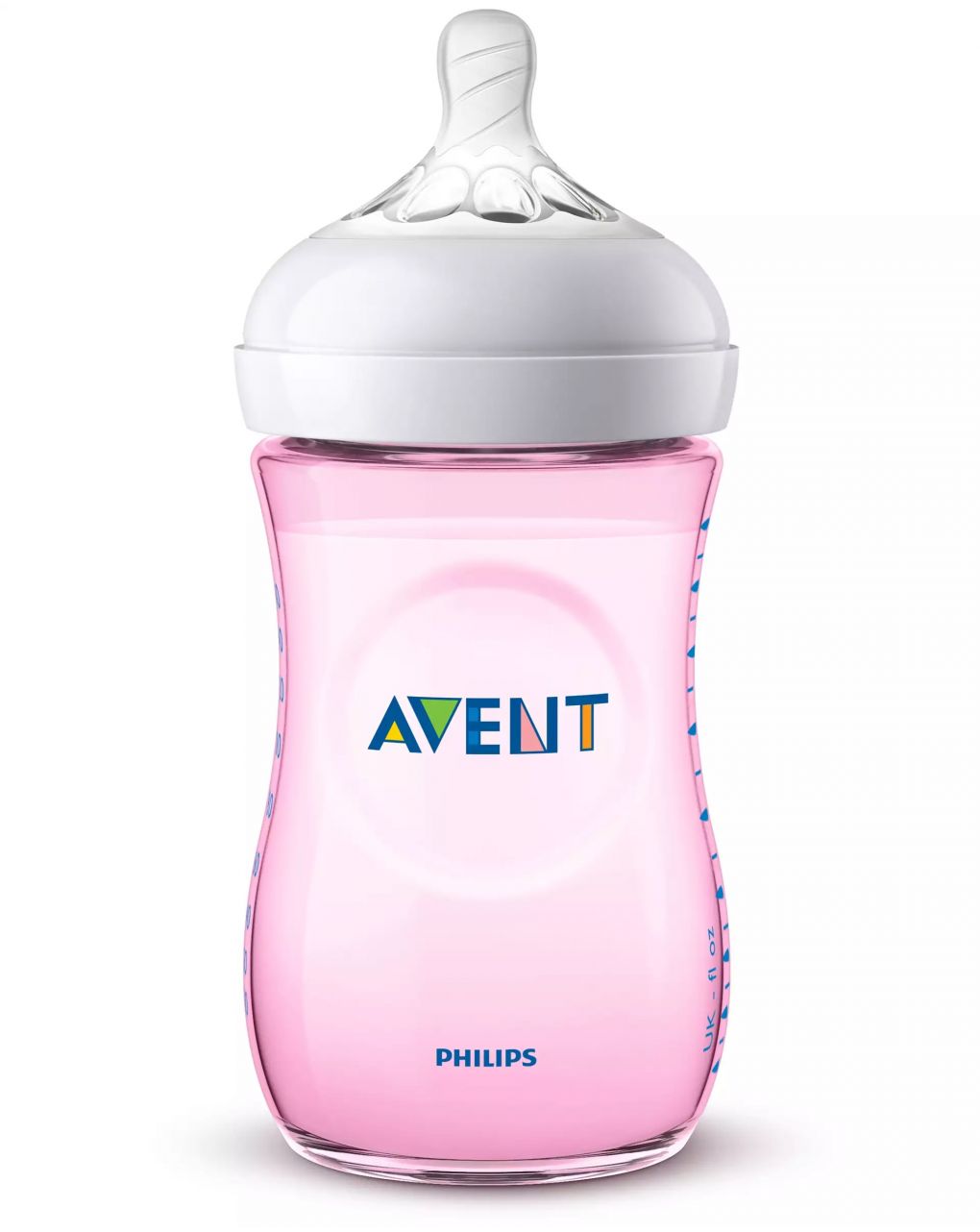 Avent πλαστικό μπιμπερό natural με θηλή σιλικόνης 1m+ 260ml ροζ - Philips Avent