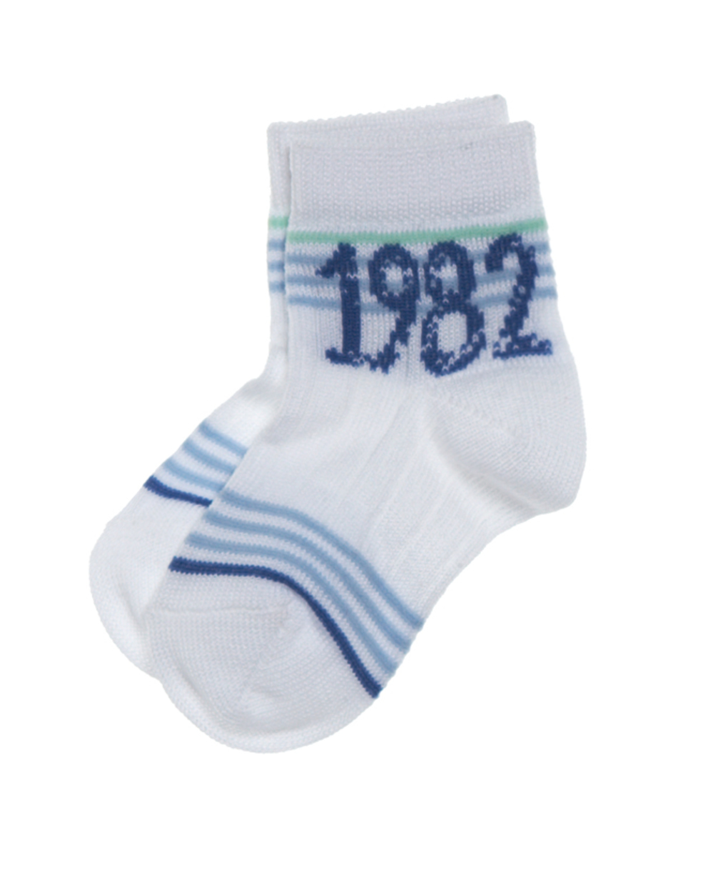 κάλτσες λευκές με γαλάζιες ρίγες για αγόρι - Prénatal