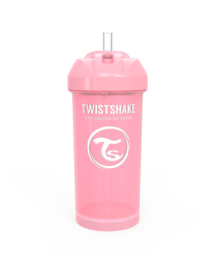 Twistshake κύπελλο straw cup 360ml 6+μηνών pastel pink - Twistshake