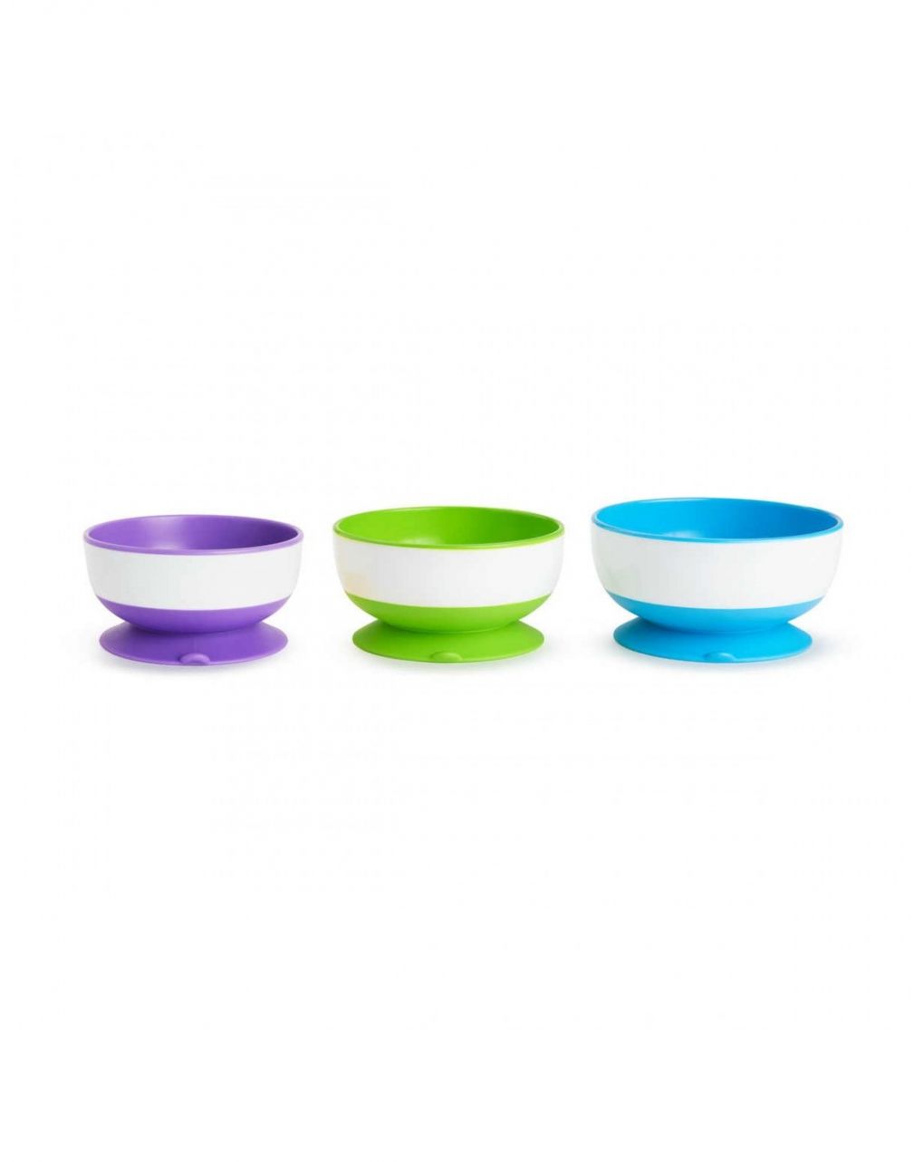 Munchkin πολύχρωμα μπολ φαγητού με βεντούζα stay put suction bowls