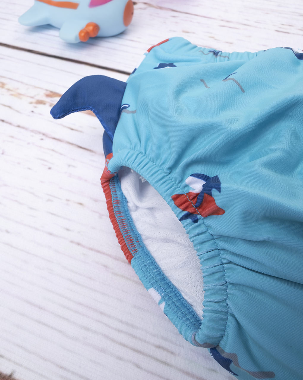 βρεφικό μαγιό πάνα γαλάζιο με καρχαρία για αγόρι - Prénatal
