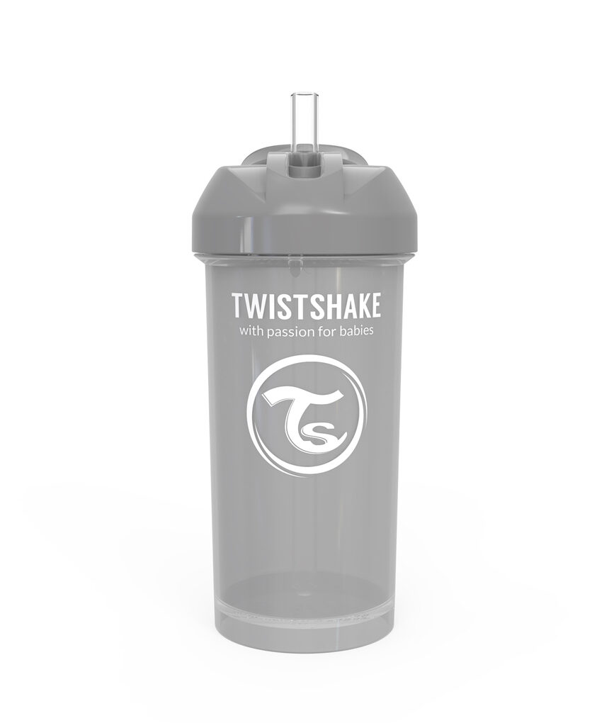 Twistshake κύπελλο straw cup 360ml 6+μηνών pastel grey - Twistshake