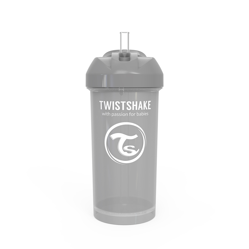 Twistshake κύπελλο straw cup 360ml 6+μηνών pastel grey