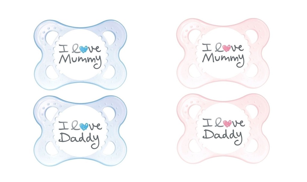 Mam πιπίλα σιλικόνης i love mummy & daddy 0-6m 2τμχ