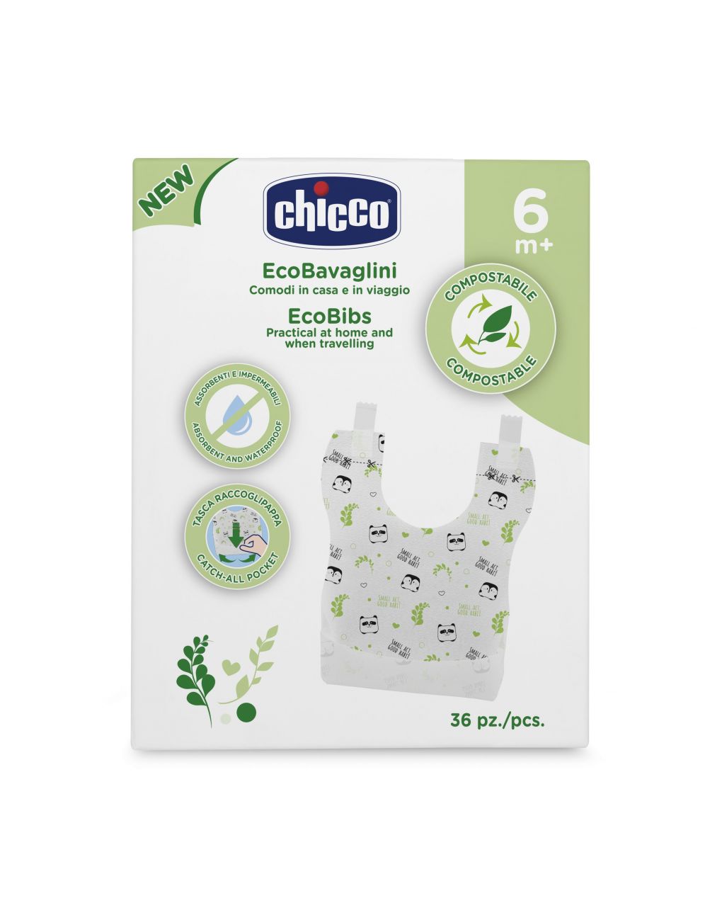 Chicco σαλιάρα μιας χρήσης 36τμχ βιοδιασπώμενη - Chicco