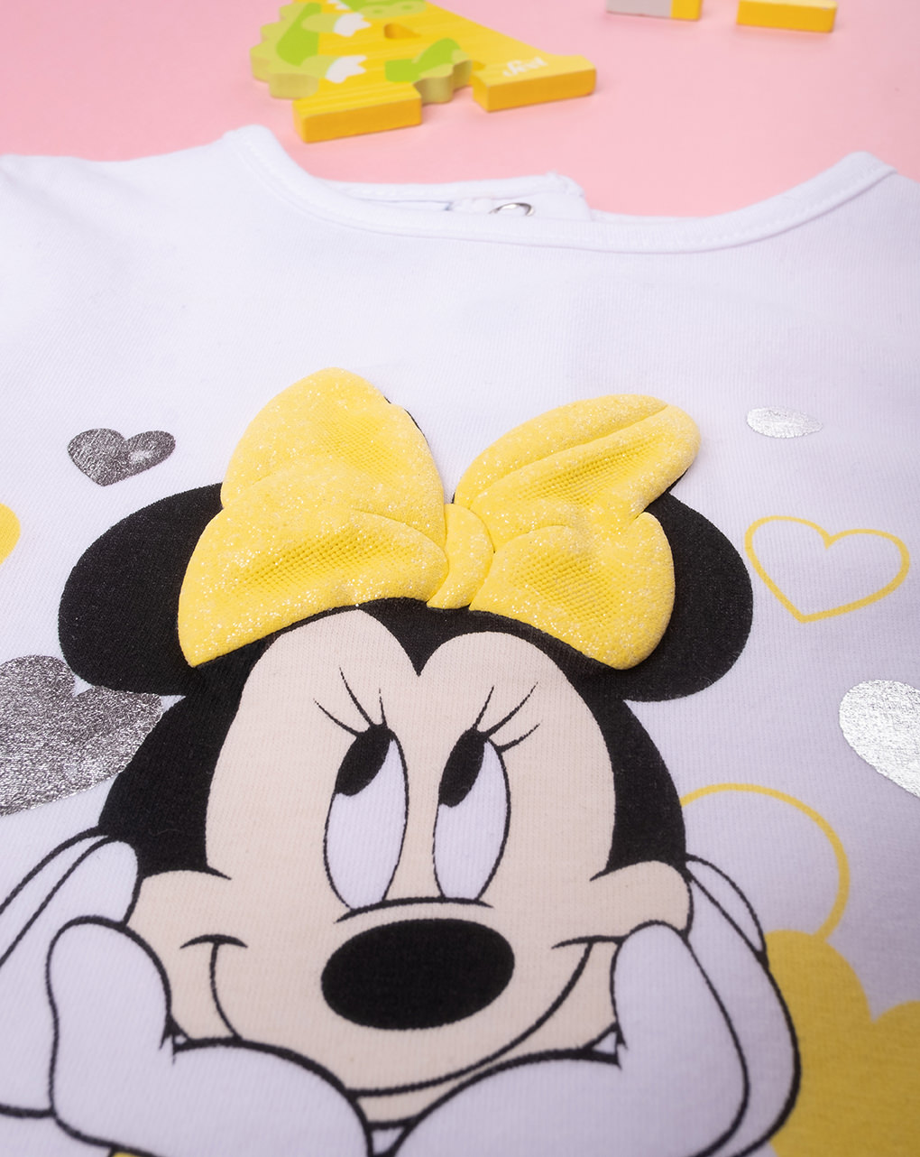 βρεφικό t-shirt λευκό με τη minnie κίτρινο για κορίτσι - Prénatal