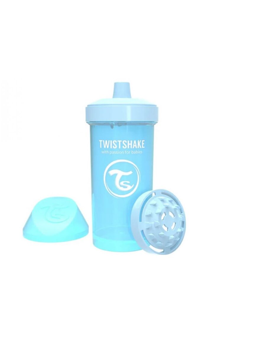 Twistshake εκπαιδευτικό κύπελλο kid cup 360ml με μίξερ φρούτων 12+ μηνών pastel blue - Twistshake